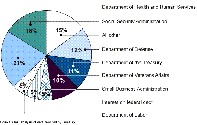 pie chart showing percentages of net costs
