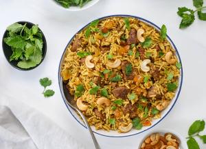 instant pot kacchi lamb dum biryani